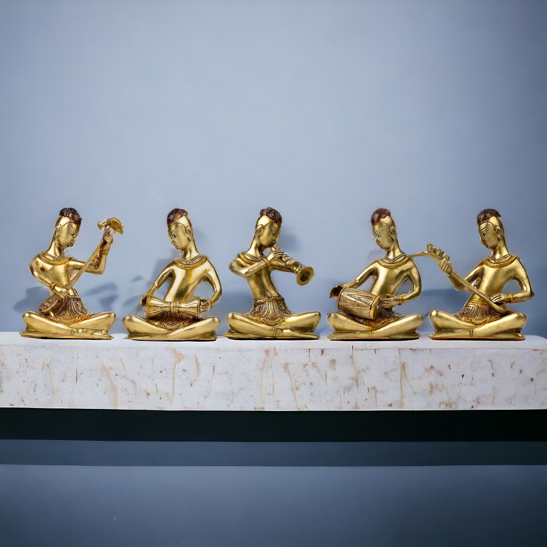 Brass Musician Figurative- set of 5