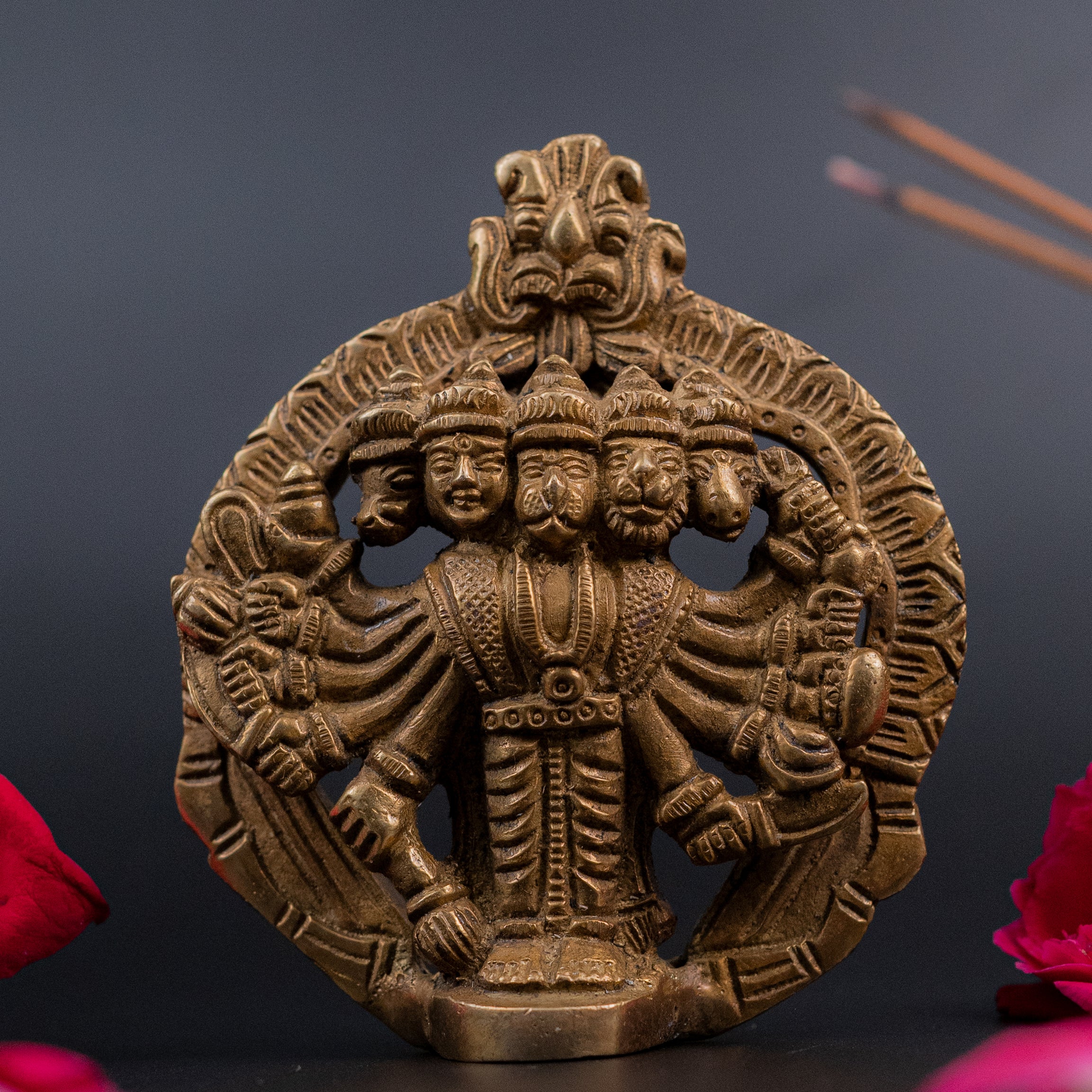 Brass Hanuman Ji Wall Hanging - 4" Height