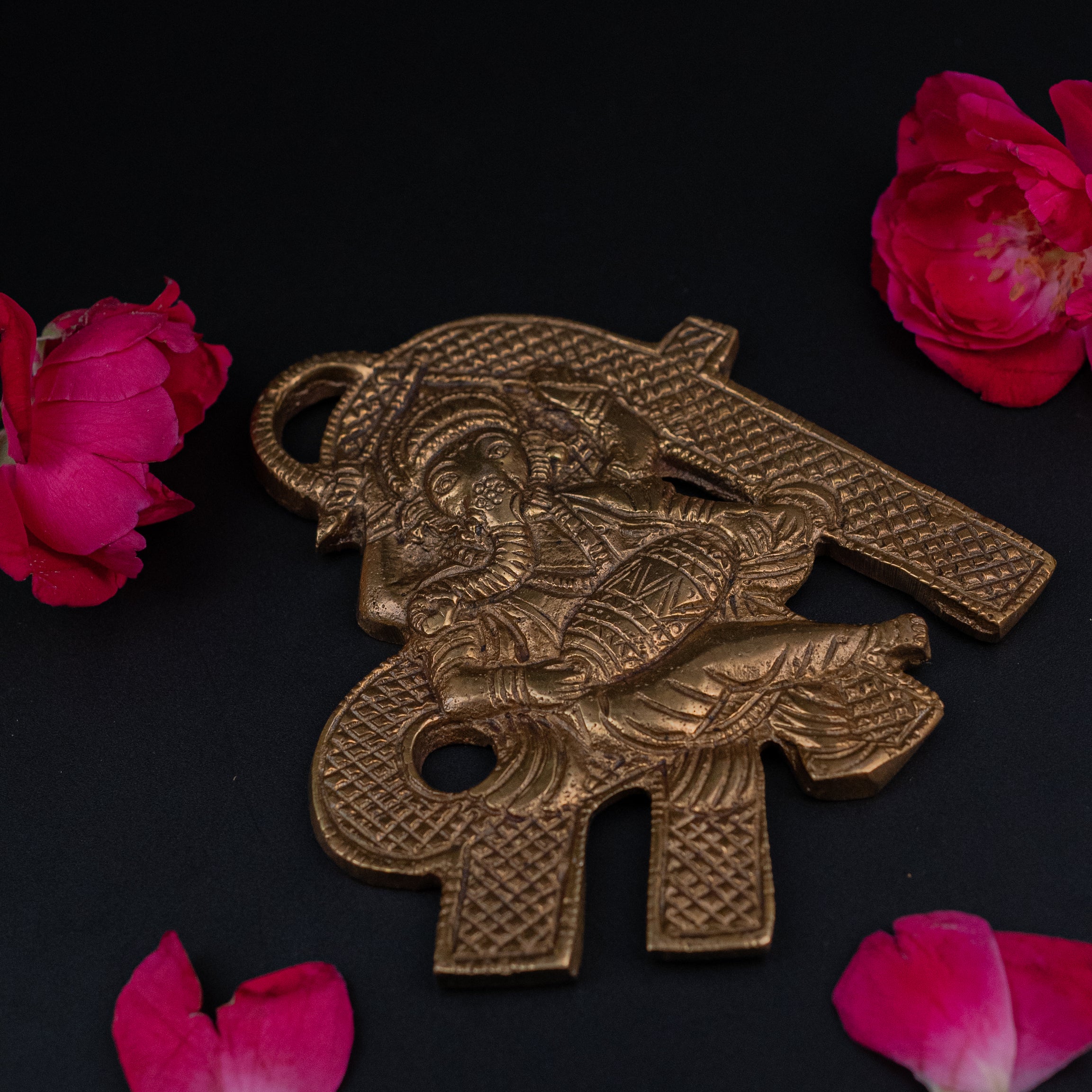 Pure Brass Om Shree Wall Hanging - 4.5" Height