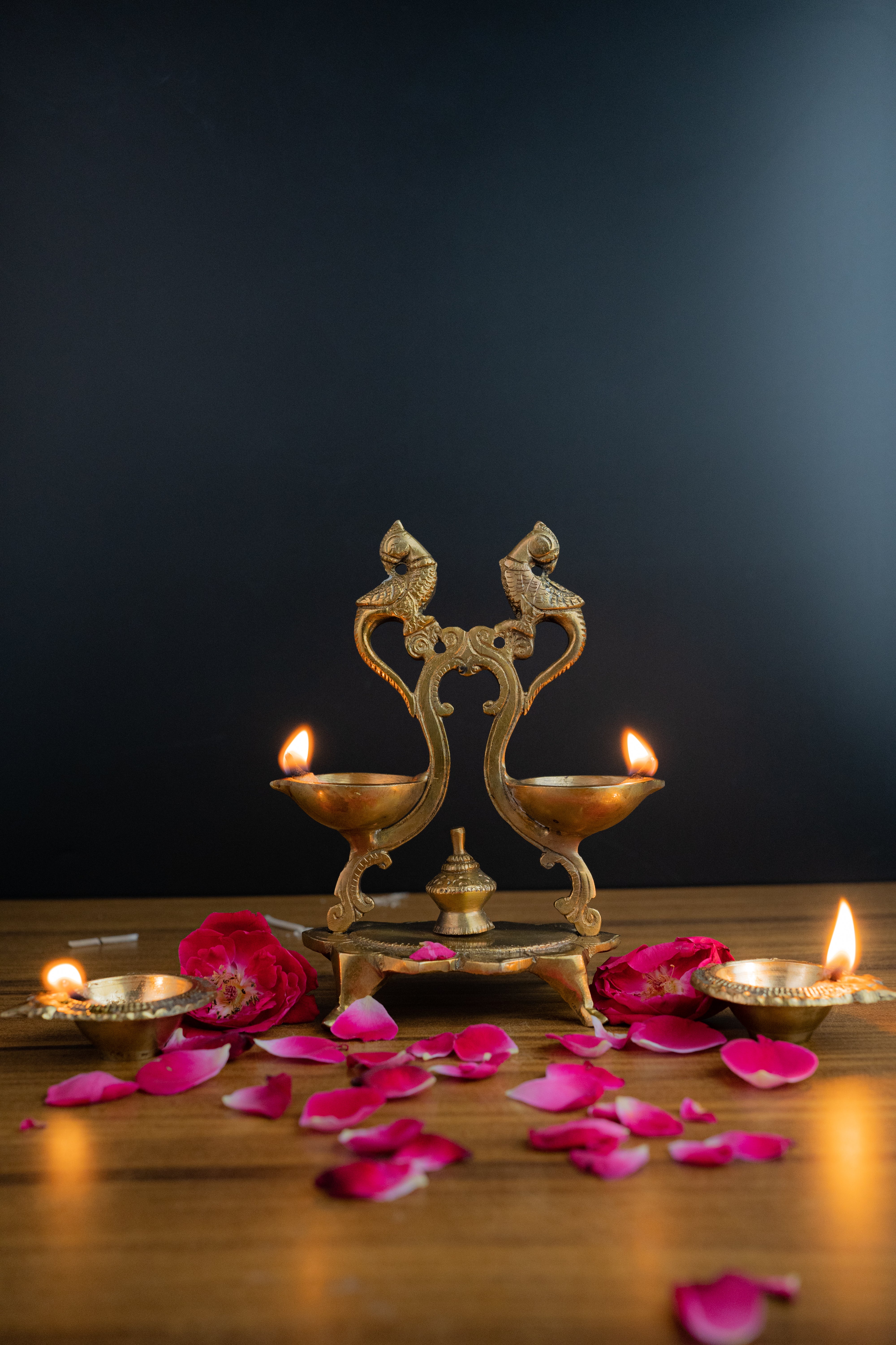 Pure brass handcrafted Deepak - 7" Height