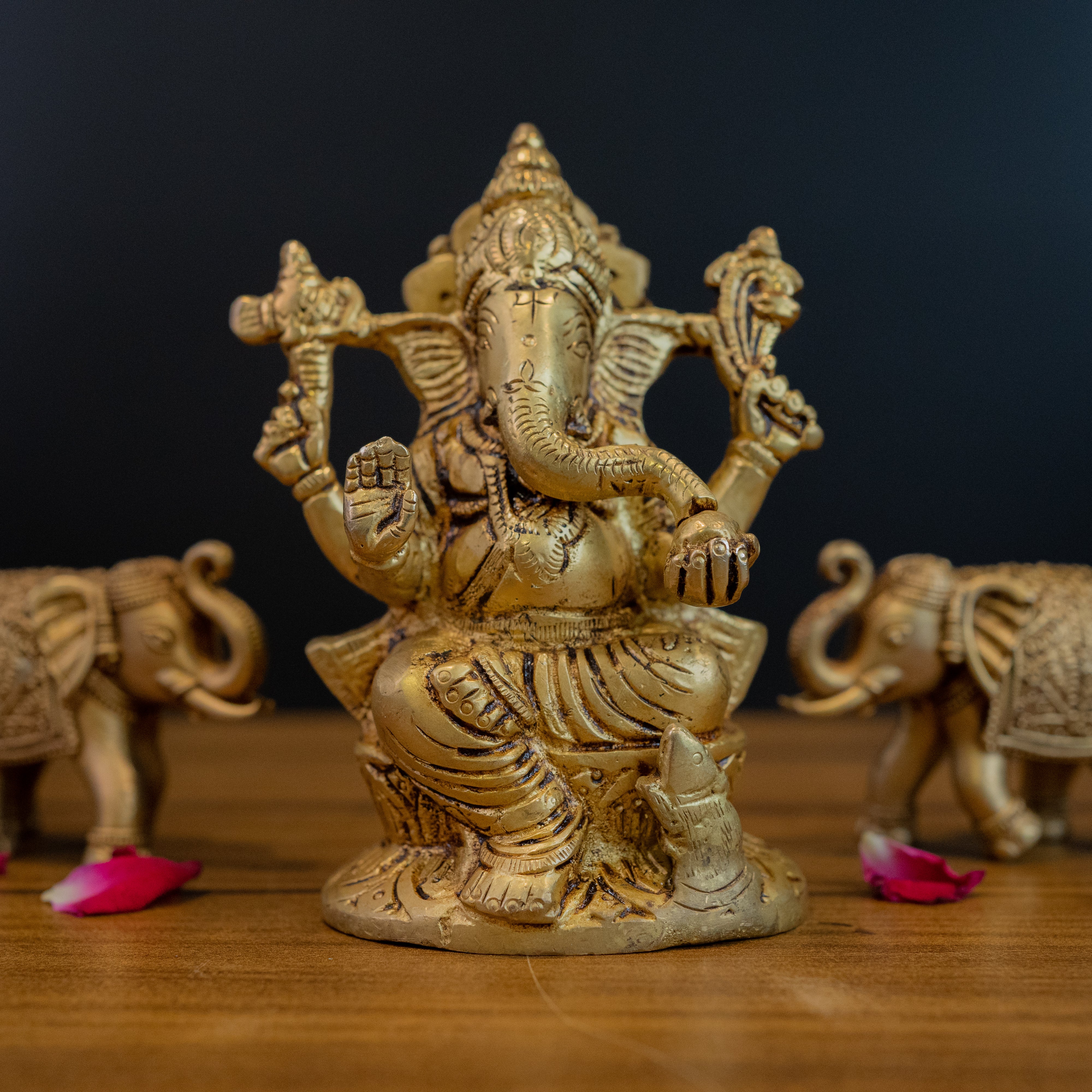 Brass Lakshmi Ganesh God Idol