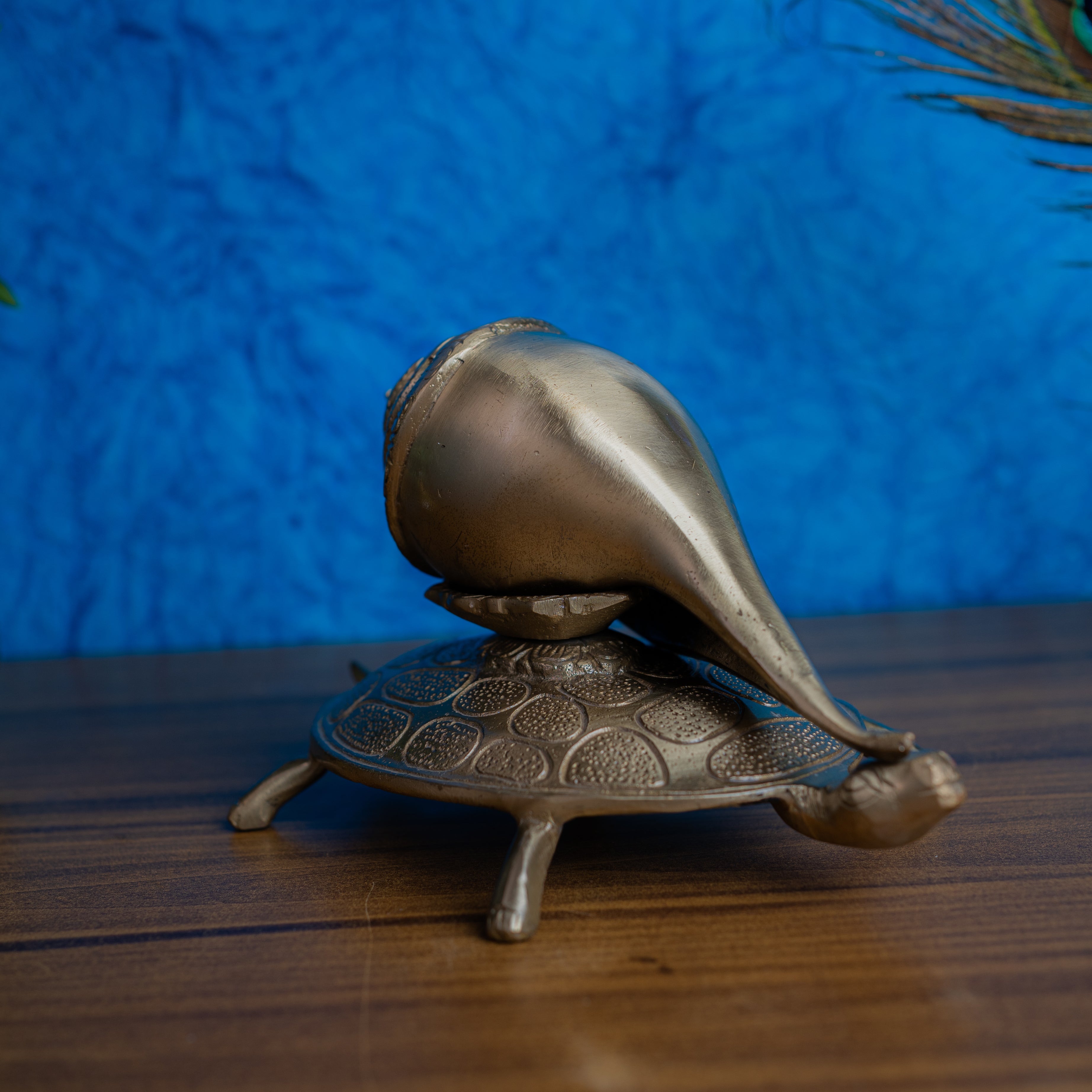Brass Antique Shankh on Turtle