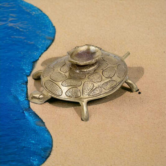 Brass Turtle with Diya