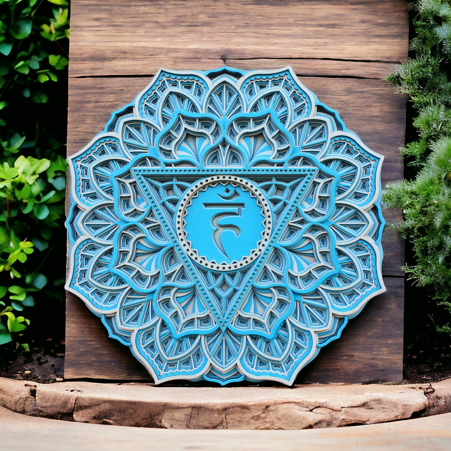 Throat Chakra Mandala Art- Meditation, Healing, Reiki, Yoga, Focus Decor